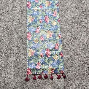Floral Table Runner with Tassels 66 X 12
